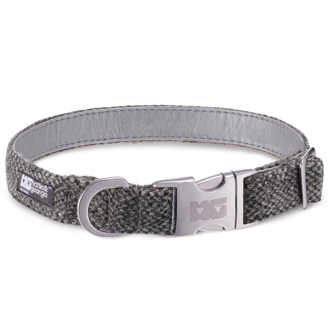 Salt & Pepper Dog Collar Handcrafted in Harris Tweed With Etsy UK