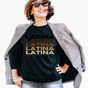Black Spanish Graphic Tee, Soft Latina T-Shirt, Latina Feminist Shirt, Spanish Tee for Latinas to Express their Heritage Pride, Mexicana Tee image 4