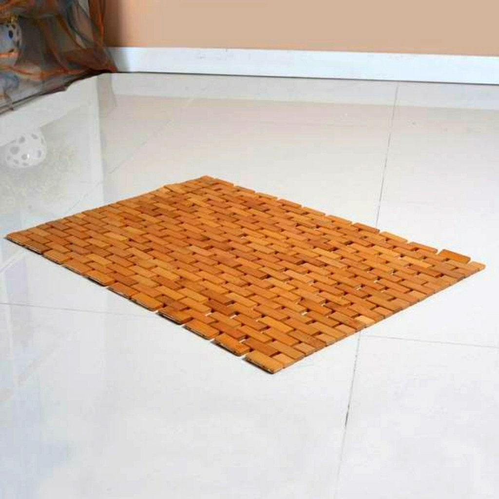 Luxurious Natural Bamboo Bath Mat & Bamboo Fiber Hand Towel Etsy