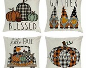 Fall Decorative Throw pillow covers. Set of 4 Autumn Throw covers decoration