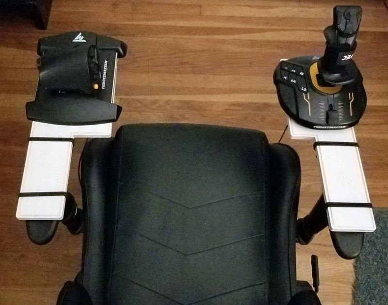 Thrustmaster T16000m HOTAS/HOSAS Gaming Chair Armrest Holders