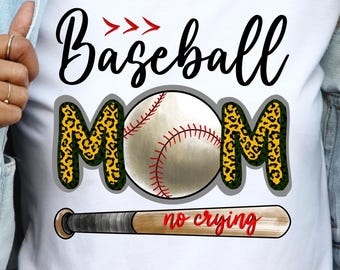 Baseball Mom PNG: Leopard Print Game Day Mama Sports Sublimation Design
