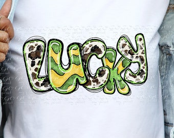 Lucky PNG, St Patrick’s Day Cow Print Sublimation Design, Western Irish Shirt