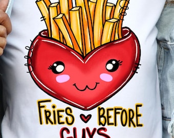 Friet voor jongens PNG, grappig Valentijnssublimatieontwerp, leuk T-shirt voor foodies
