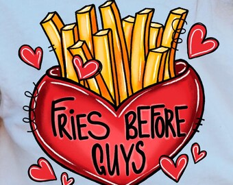 Friet voor jongens PNG, grappig Valentijnsshirtontwerp voor foodies
