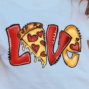 Pizza Love PNG for Kids Valentine Shirts