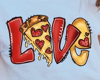 Pizza Love PNG for Kids Valentine Shirts