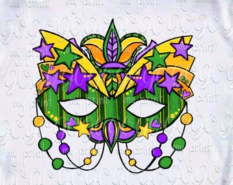 Mardi Gras Mask PNG, Masquerade Carnival Sublimation Design, New Orleans Parade Shirt