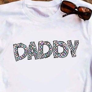 Daddy Mermaid Scales PNG, Father’s Day Dad Shirt Sublimation Design