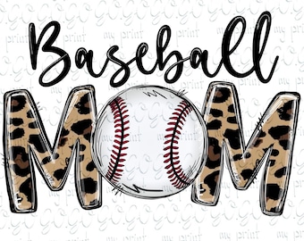 Baseball Mom Sublimation Png Design Télécharger Baseball Mama Leopard Shirt Digital Télécharger Sports Png, svg pas de fichier