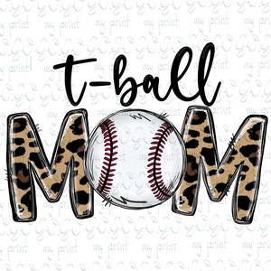 Tball Mom Sublimation Download, Tee-Ball Mama, Softball Leopard Sublimation Png Designs, T Ball Mom Shirt, Dtg Printing