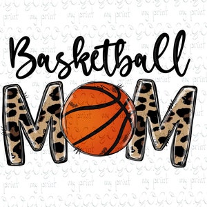 Basketball Mom Sublimation Designs Downloads, Basketball Leopard Mama Png, DTG Files for T Shirt Design, Sports Digital Download