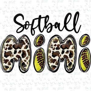 Softball Mimi Png Sublimation, Softball Mom Png, Sublimation Designs, Grandma T Shirt, DTG Printing, Digital Download