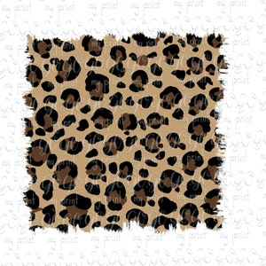 May include: A brown and black leopard print pattern with a distressed, torn edge.