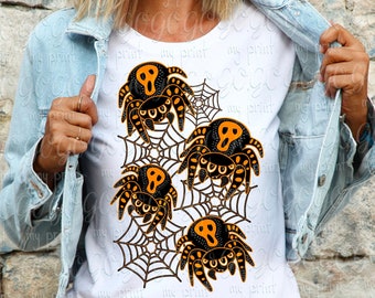 Halloween png Halloween spider png  Sublimation designs downloads Happy halloween spider web png for shirt Clipart Digital download