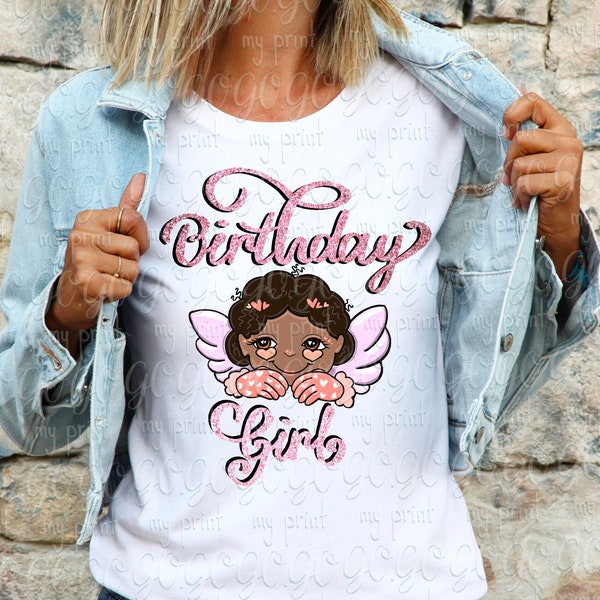 Birthday Girl Sublimation Designs Png Glitter 11th 12th 13th 14th 15th 16th 17th 18th 19th Birthday Girl T-Shirt Designs Fabulous Since