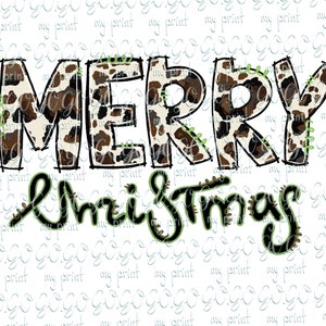 Kerst png bestanden Cowhide Merry kerstmis sublimatie ontwerpen downloads Kerst shirt ontwerp Digitale download