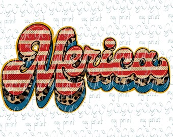 Fourth of July png Merica png 4th of July png Retro america png Patriotic Groovy Retro leopard Sublimation designs downloads Memorial Day