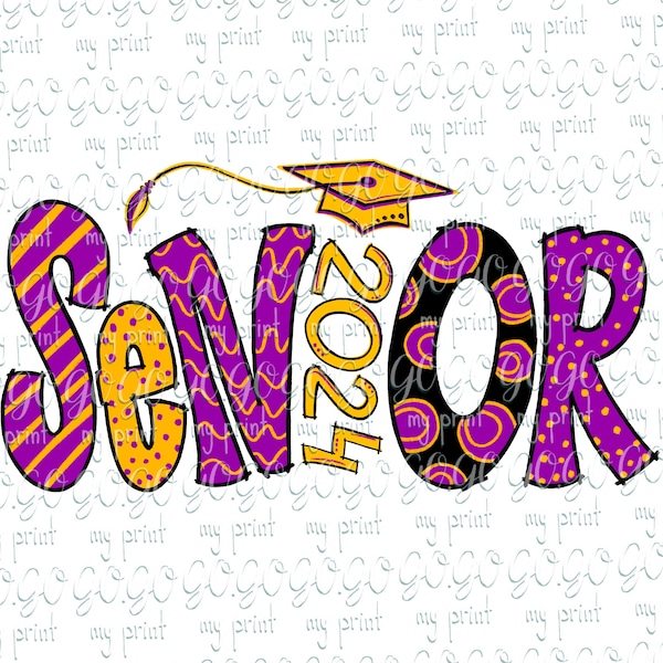 Senior png Senior 2023 png Class of 2023 Sublimation designs lila und gelb png Trendy Clipart Abschluss png Digital download
