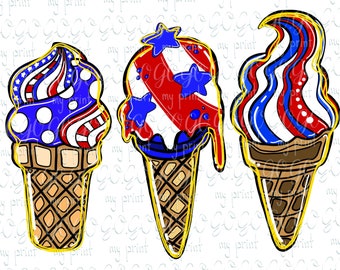 4 de julio png Ice cream America sublimación Patriotic Png archivos USA 4 de julio diseños de sublimación Descarga digital Día de la Independencia
