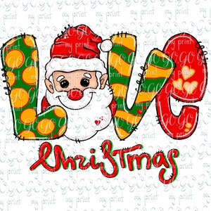 Navidad png archivos Santa sublimación diseños Santa sombrero png Amor padre navidad clipart Diseño de camiseta Descarga digital