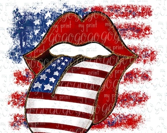 Fourth of July png Patriotic lips png files for sublimation Usa 4th of July sublimation designs American flag Digital download