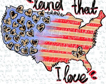 Quarto di luglio png Terra che amo Patriottico png 4 luglio sublimazione design USA Png file Digital download bandiera americana t shirt