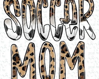Soccer Mom PNG, Leopard Print Soccer Sublimation Design