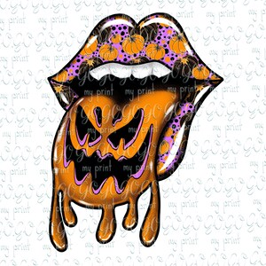 Halloween png Halloween lips png Pumpkin lips Fall sublimation designs Pumpkin tongue Digital download Halloween clipart