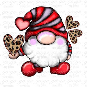 Valentine Gnome PNG for Girls Shirts