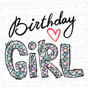 Birthday Girl Sublimation Designs Downloads Happy Birthday Girl Mermaid Png T-Shirt Designs Tail Squad Mermaid Clipart svg  no file