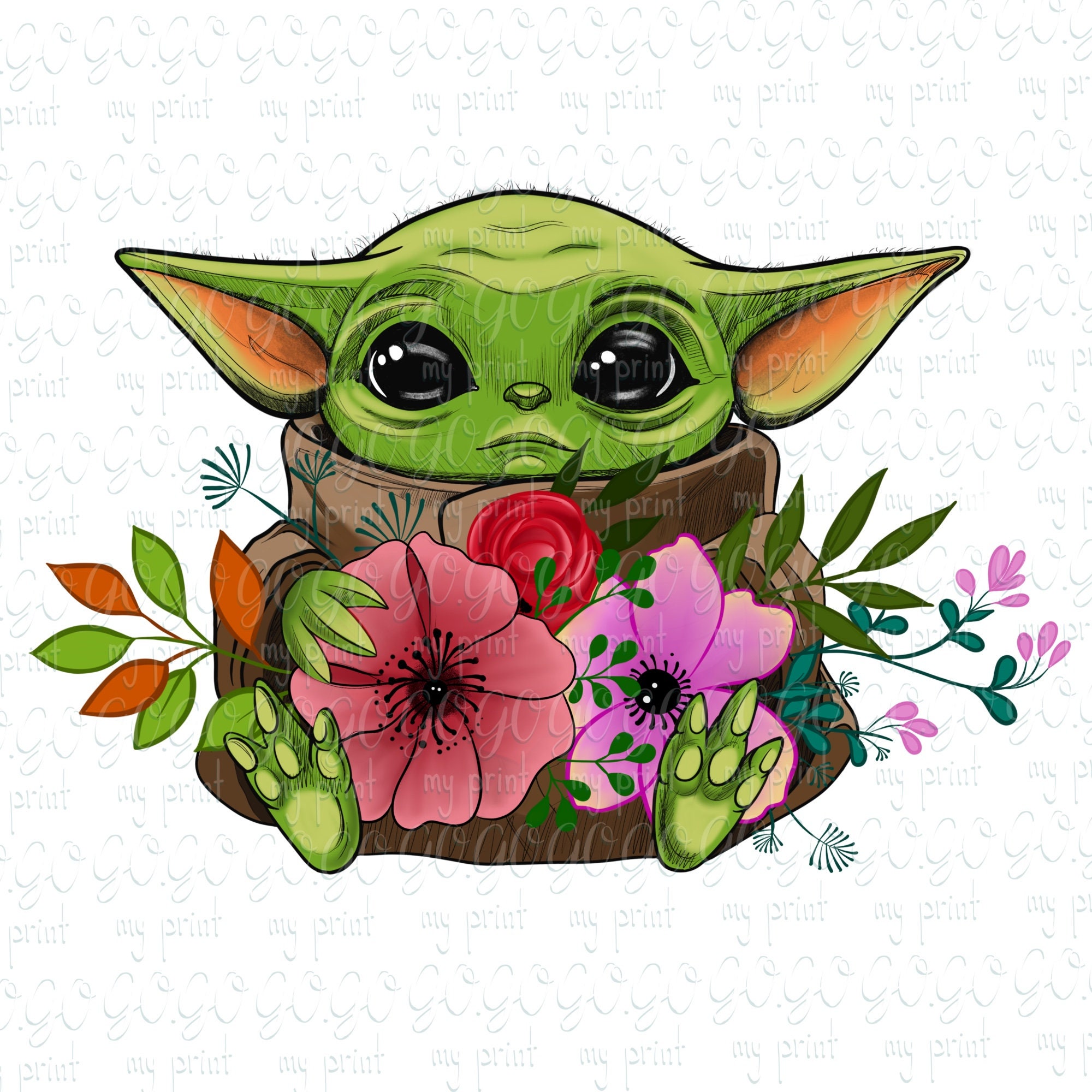 Green Baby Png With Flower Star Baby Clipart Baby Sublimation Etsy