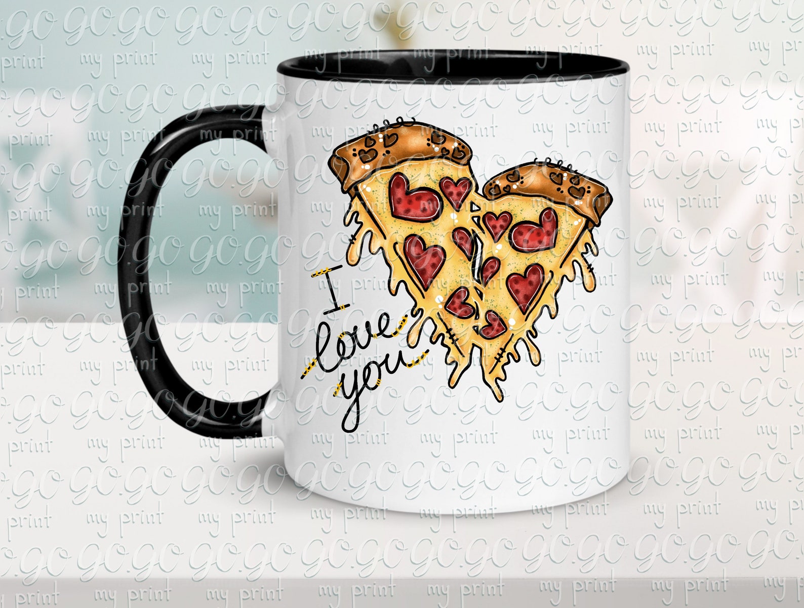 Pizza I Love You PNG Valentine Sublimation Design Pizza Png Etsy