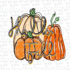 Herbst png Hallo Herbst Clipart für Herbst Thanksgiving Hand gezeichnete Linie Schrift Beige & Orange, Doodle Kürbis Trio Druck