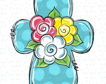Easter png files Easter cross png Floral cross png Sublimation designs downloads Christian designs Digital download
