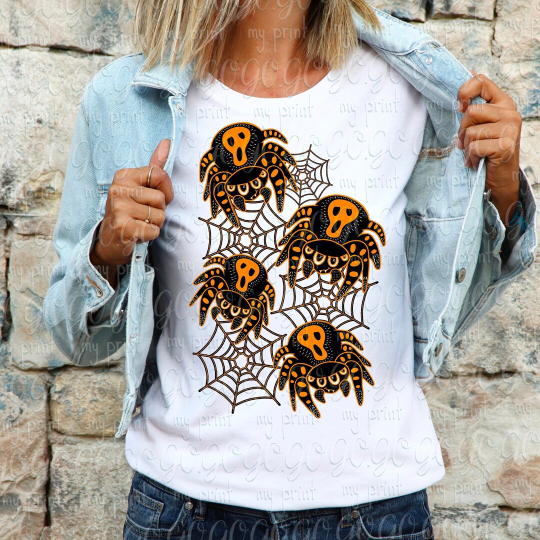 Halloween Spider PNG, Cute Ghost Spider Web Sublimation Design, Spooky ...
