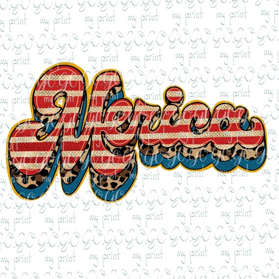 Fourth of July png Merica png 4th of July png Retro america png Patriotic Groovy Retro leopard Sublimation designs downloads Memorial Day