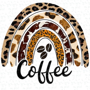 Leopard Rainbow Png Designs Coffee Cheetah Clip Art Rainbow Clipart Cowhide Png Boho Leopard Png Cow Sublimation Design svg no file