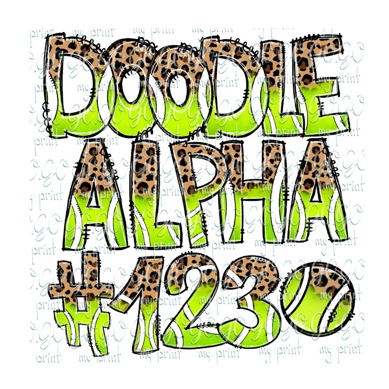 Alphabet Png Files Tennis Font Numbers Png Doodle Letters Png Etsy