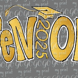 Senior png Senior 2025 png Class of 2025 sublimation designs Gold and black Trendy clipart Graduation png Digital download