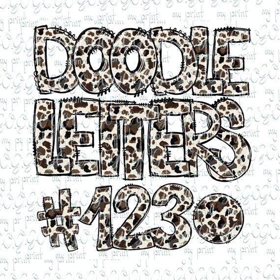 Cow Print Alphabet PNG, Western Cowhide Letters and Numbers Bundle for Sublimation, Monogram Crafts, Digital Download