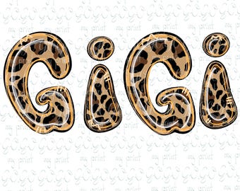 Leopard Print GIGI PNG – Hand Drawn Grandma Design for Shirts & Gifts