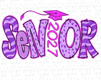 Senior 2027 PNG, Purple Class of 2027 Graduation Design