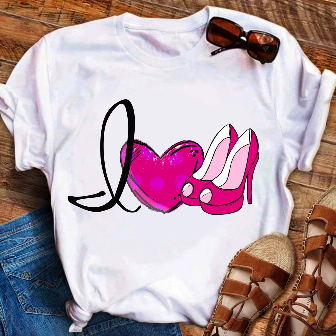 I Love High Heels Clipart Heels Png T-shirt Designs Peace Love | Etsy