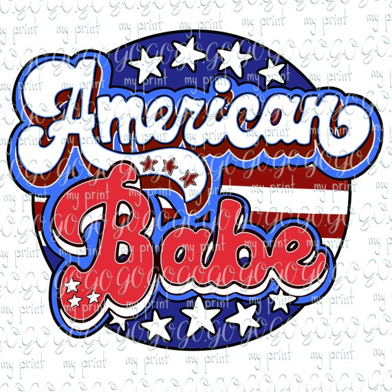 Fourth of July png American babe png Retro 4th of July png Usa sublimation designs Vintage Groovy american Digital download