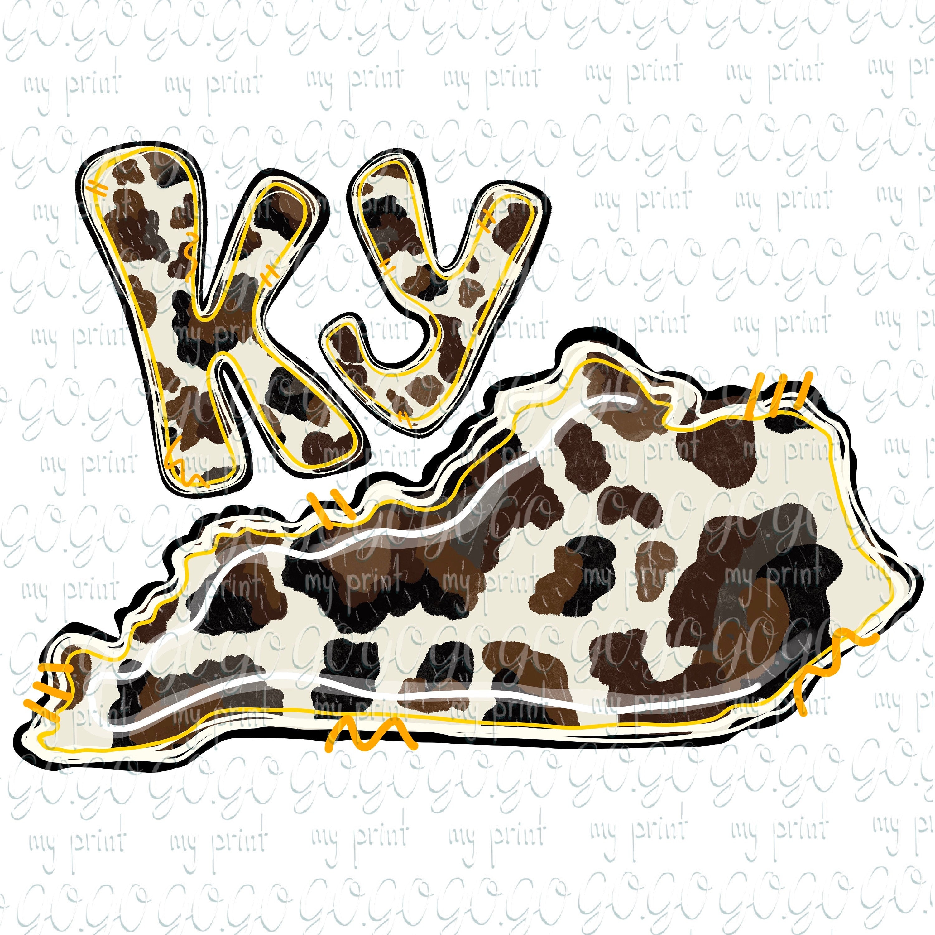 KY Kentucky Sublimation Designs Cowhide Png Cow Kentucky Usa Etsy