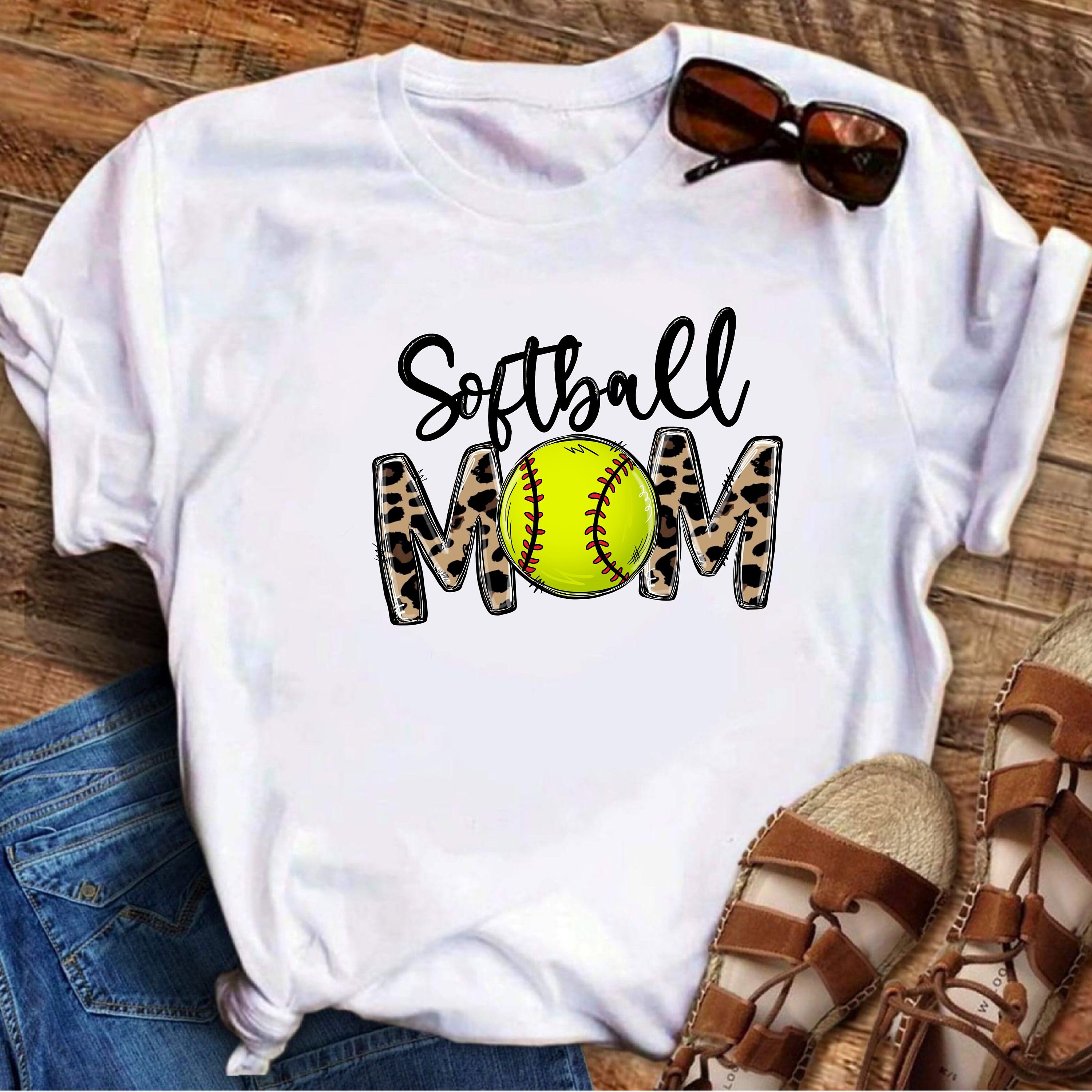 Softball Mom Png Sublimation Designs Leopard Softball Mama - Etsy