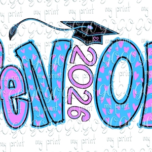 Senior png Senior 2026 png Class of 2026 sublimation designs Pale blue and black Trendy clipart Graduation png Digital download