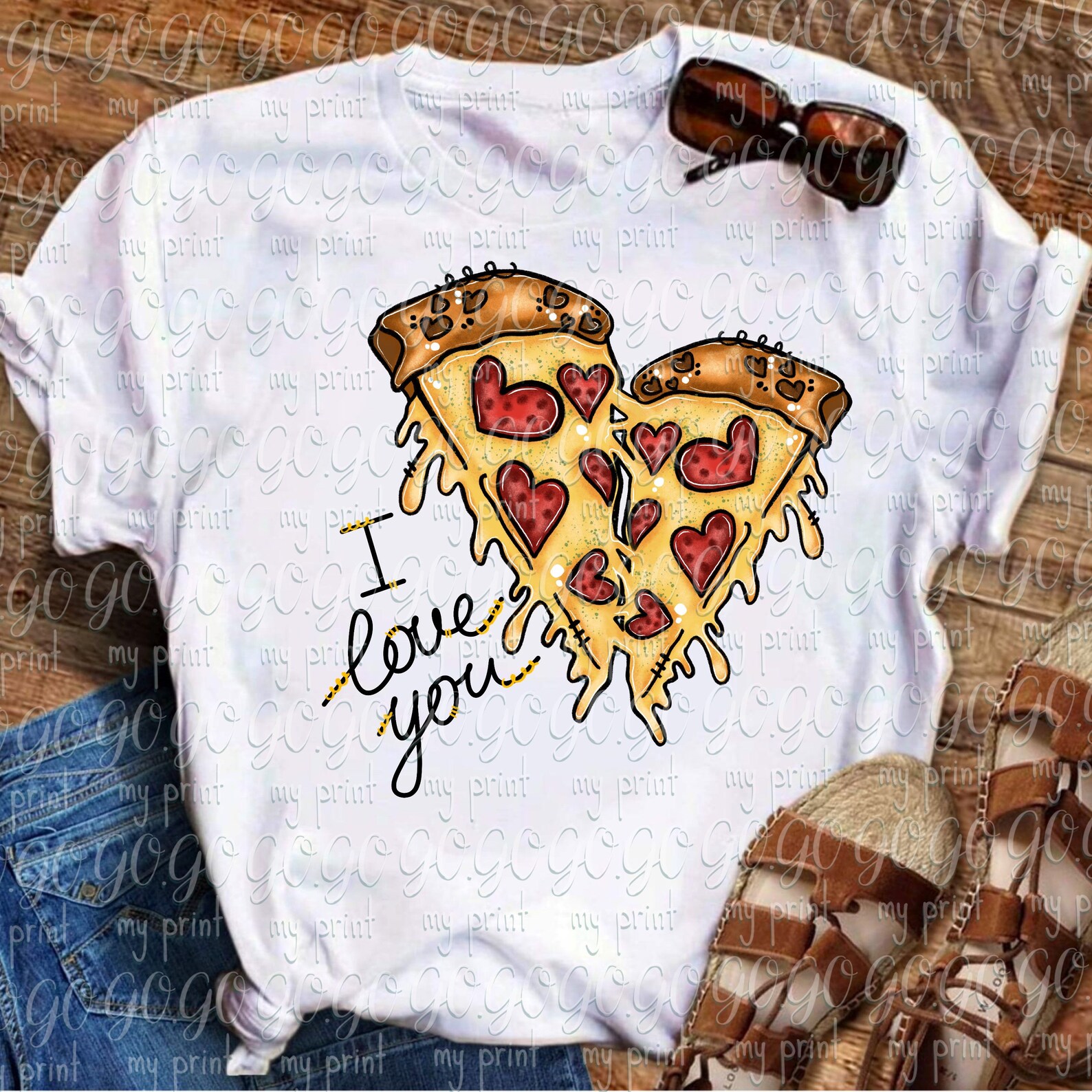 Pizza I Love You PNG Valentine Sublimation Design Pizza Png Etsy