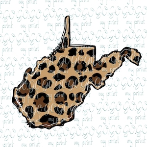 West Virginia png luipaard WV png sublimatie ontwerpen Usa staten Bergbeklimmers png Digitale download
